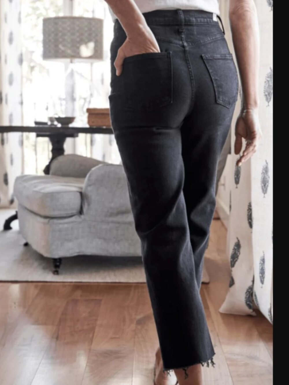 Frank & Eileen Monaghan Black Denim High Rise Straight Leg Jeans W25 - Picture 3 of 11